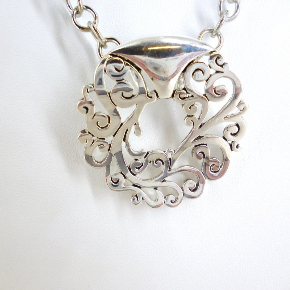 Francesca Visconti Necklace Slider Pendant Silver Tone 15" + 3" NWOT